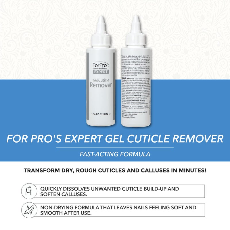 ForPro Professional Collection ForPro Expert Gel Cuticle Remover, Quickly Dissolves Unwanted Cuticle Build Up, Softens Calluses, 4 fl. oz. - Image 3